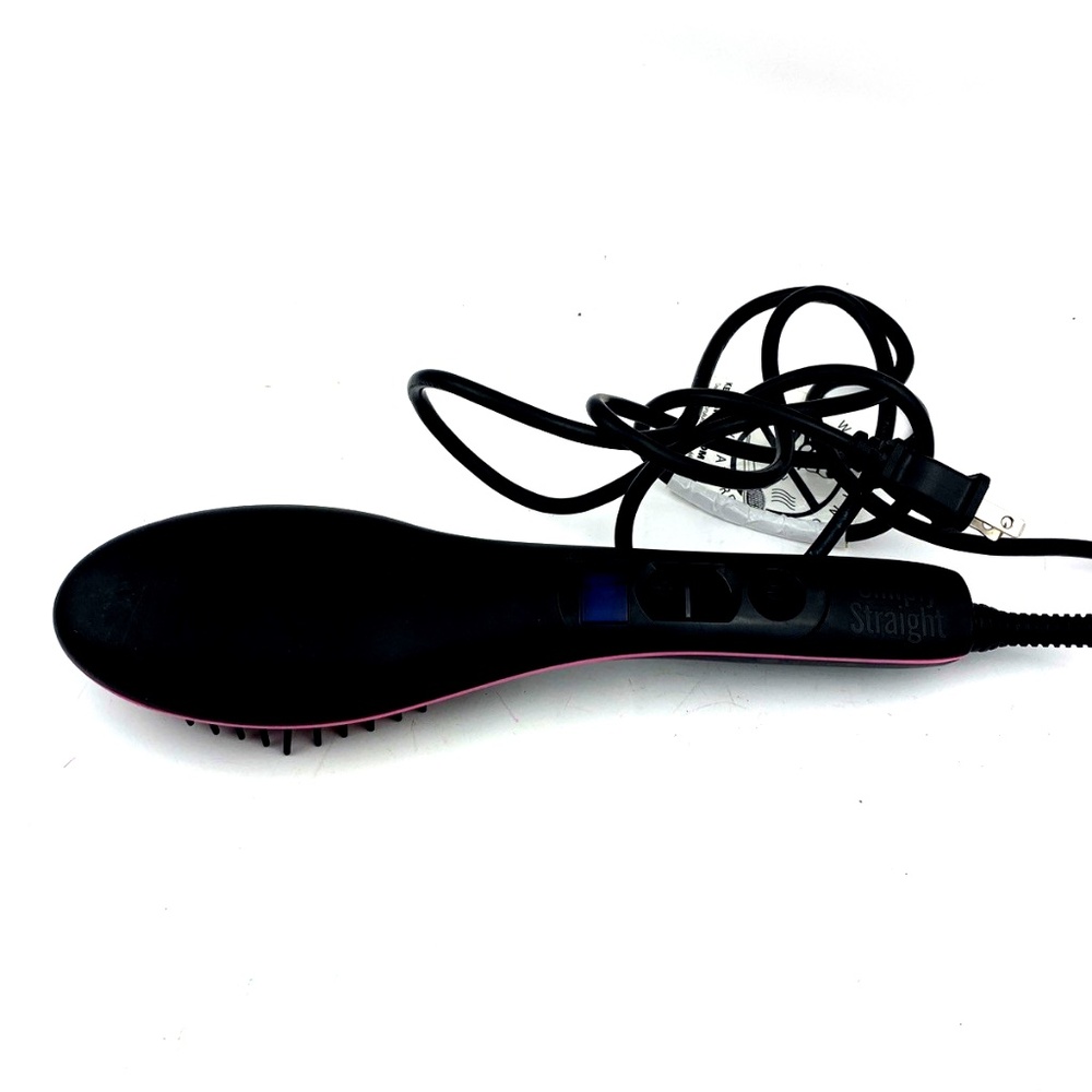 Simply Straight Ceramic Hair Straghtening Brush Black Temp Control Styling Women